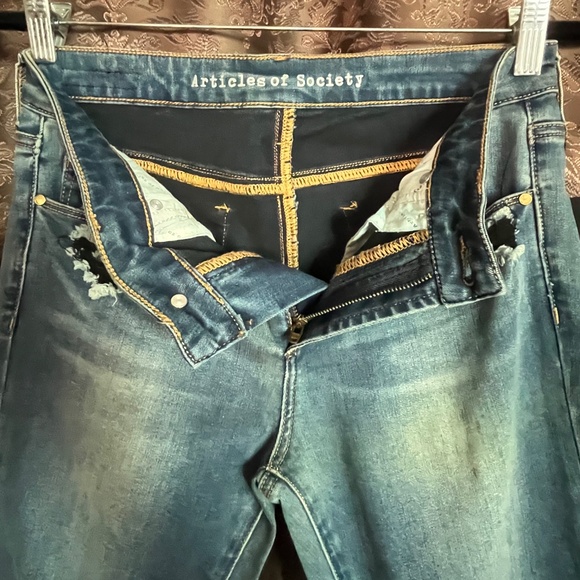 Articles of Society Frayed Jean Skinny Crop Size 28 New Condition NWT - Picture 3 of 13